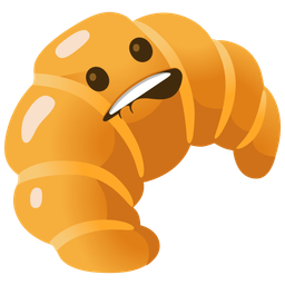 croissant and biting lip