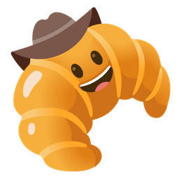 croissant and cowboy hat face