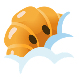 croissant and face in clouds