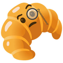 croissant and face with monocle