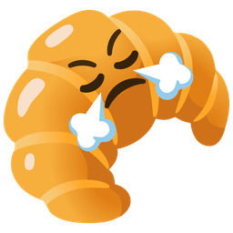 croissant and face with steam from nose