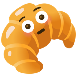 croissant and flushed face