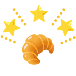 croissant and glowing star