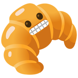 croissant and grimacing face