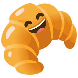 Croissant and Grinning face with smiling eyes