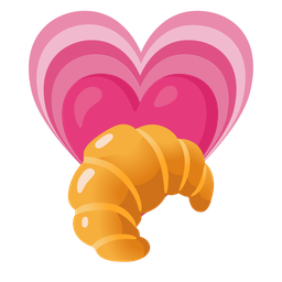 croissant and growing heart