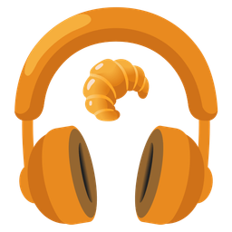 croissant and headphone