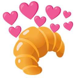 croissant and heart with arrow
