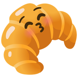 Croissant and Kissing face with closed eyes