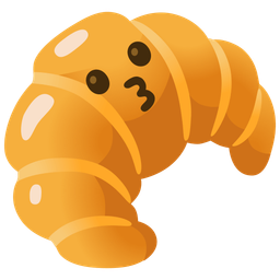 Croissant and Kissing face