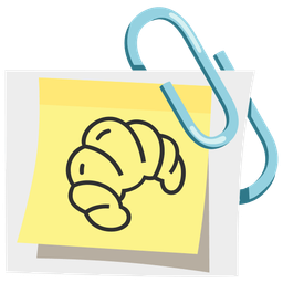 croissant and linked paperclips