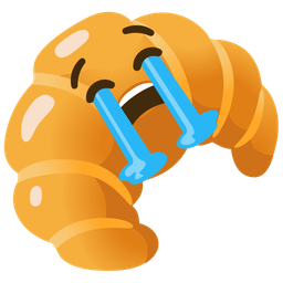 croissant and loudly crying face
