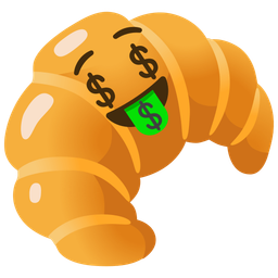 Croissant and Money-mouth face