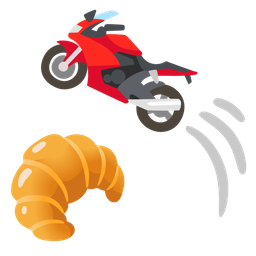croissant and motorcycle