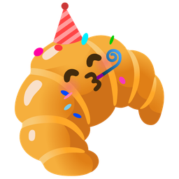 croissant and partying face