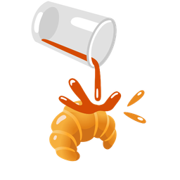 croissant and pouring liquid