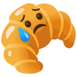 croissant and sad but relieved face