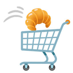 croissant and shopping cart