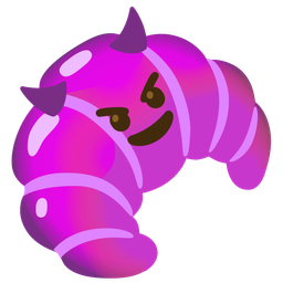 croissant and smiling face with horns