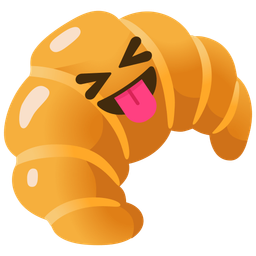 Croissant and Squinting face with tongue