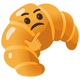 croissant and thinking face