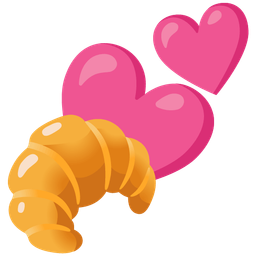 croissant and two hearts