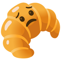 croissant and worried face