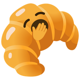 croissant and yawning face