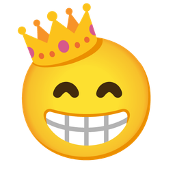 Crown and Beaming face with smiling eyes