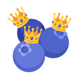 crown and blueberries