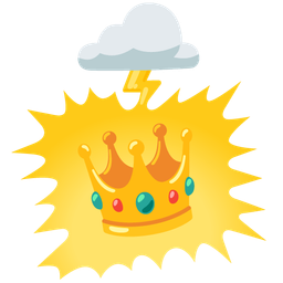 crown and cloud with lightning