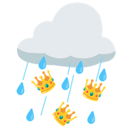 crown and cloud with rain