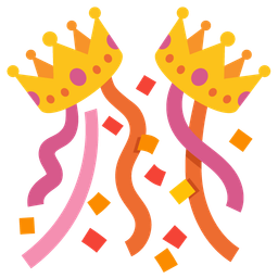 crown and confetti ball