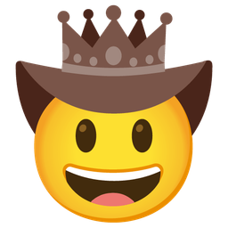 crown and cowboy hat face
