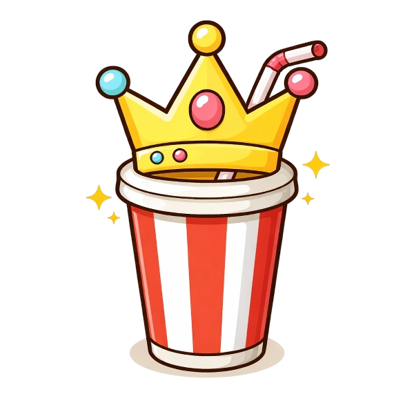 Crown and Cup with straw