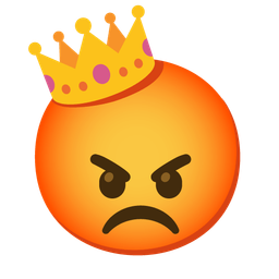 crown and enraged face
