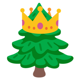 crown and evergreen tree