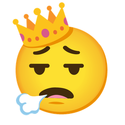 crown and face exhaling