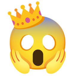 crown and face screaming in fear