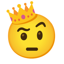 crown and face with raised eyebrow