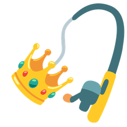 crown and fishing pole