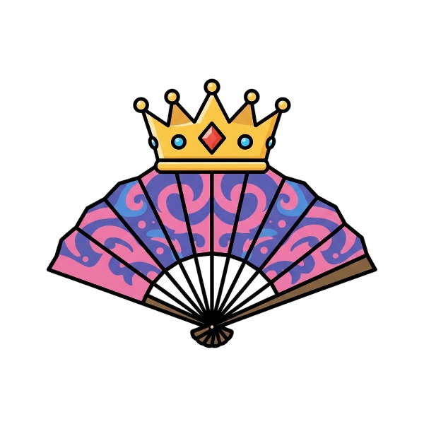 Crown and Folding hand fan
