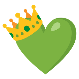crown and green heart