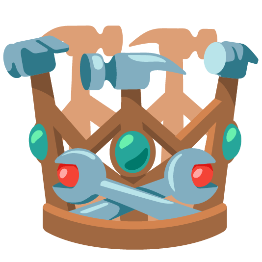 Crown and Hammer and wrench