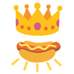 crown and hot dog