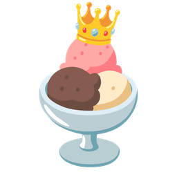 crown and ice cream