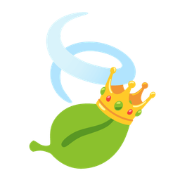 crown and leaf fluttering in wind