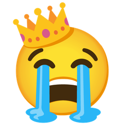 crown and loudly crying face