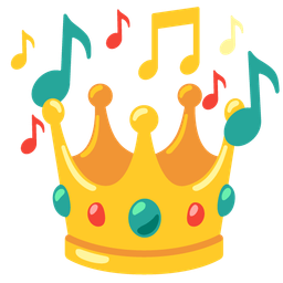 crown and musical notes