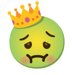 crown and nauseated face